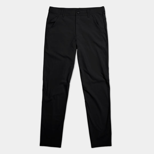 Slim Cut Outset Pant in Black Front #color_black