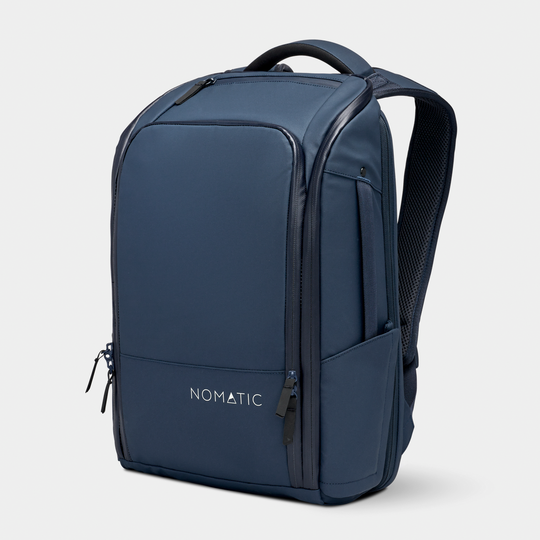 Nomatic Navy Backpack Front Angle View#color_navy