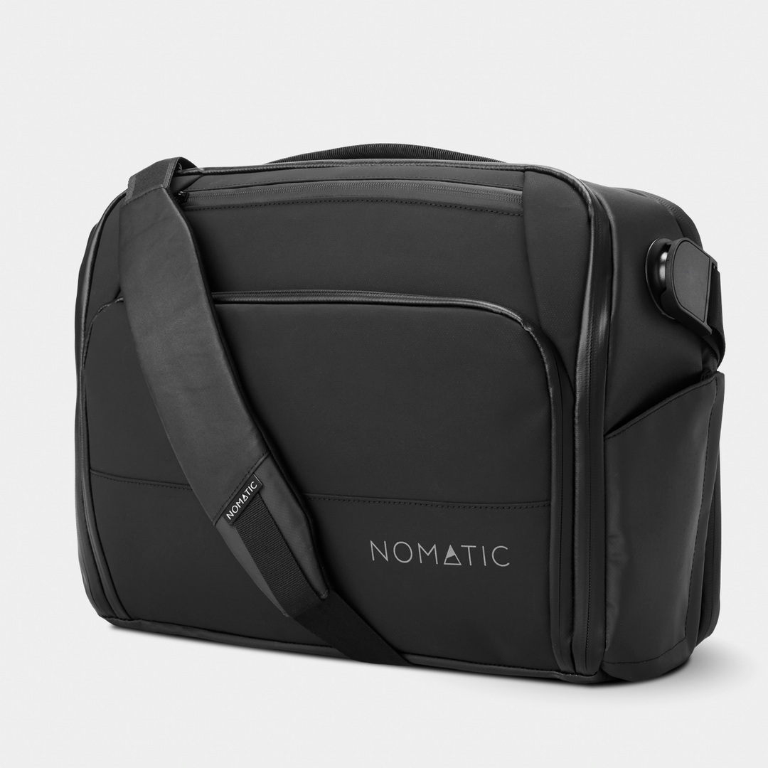 Nomatic Black Messenger Bag Front Angle View