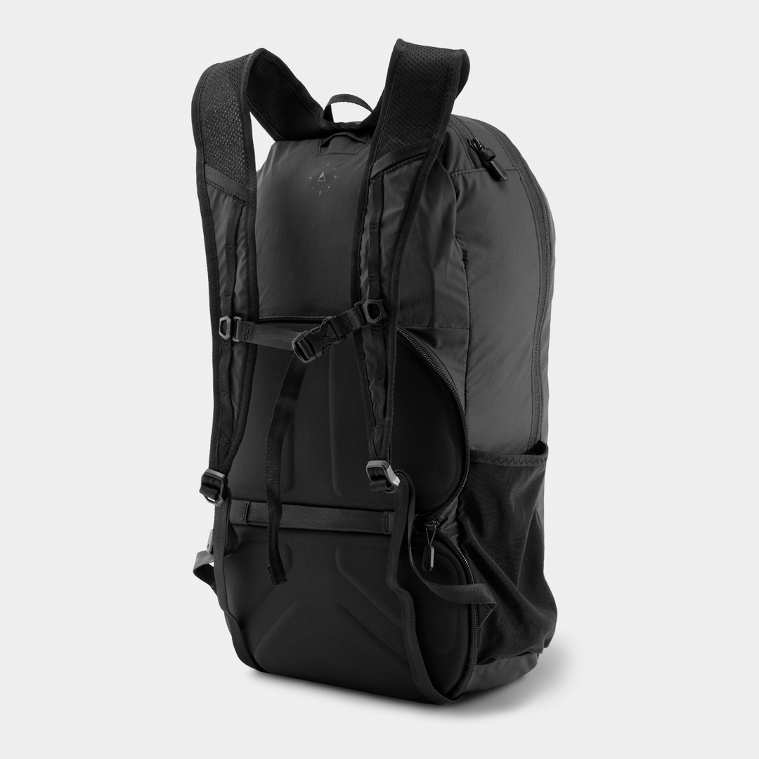 Nomatic Navigator Collapsible Pack 16L Black Front View With Straps