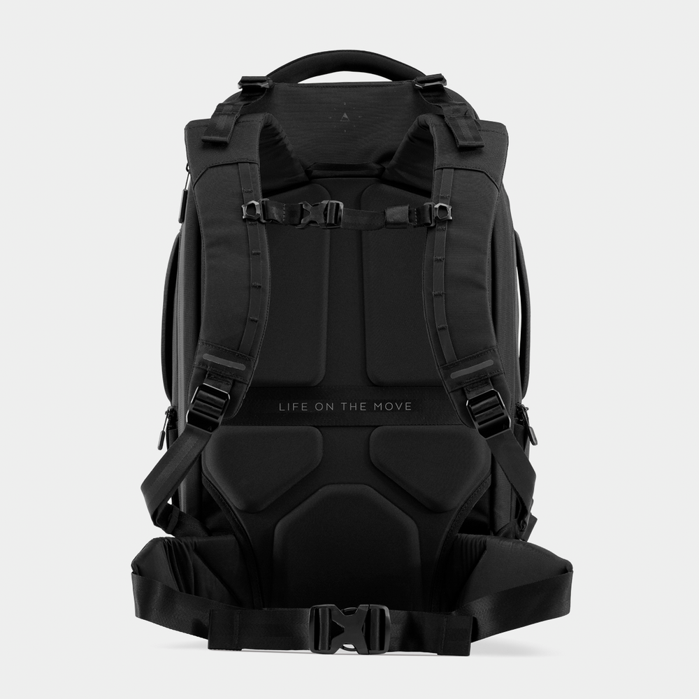 Nomatic Black Travel Backpack 32L Back Straps View