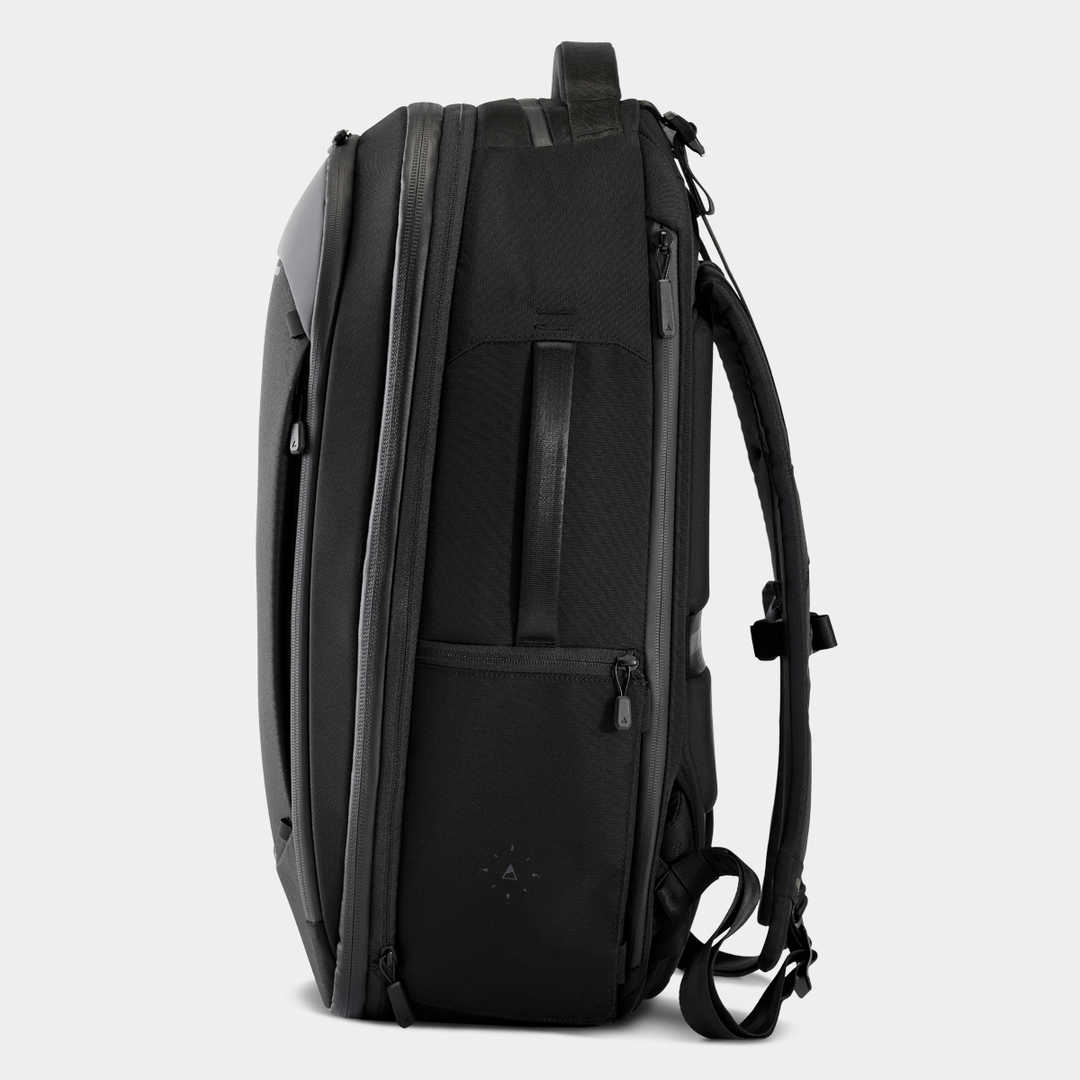 Nomatic Black Travel Backpack 32L Side View