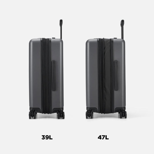 Comparison of extended vs normal capacity of the Method Luggage Carry-On
#color_moss