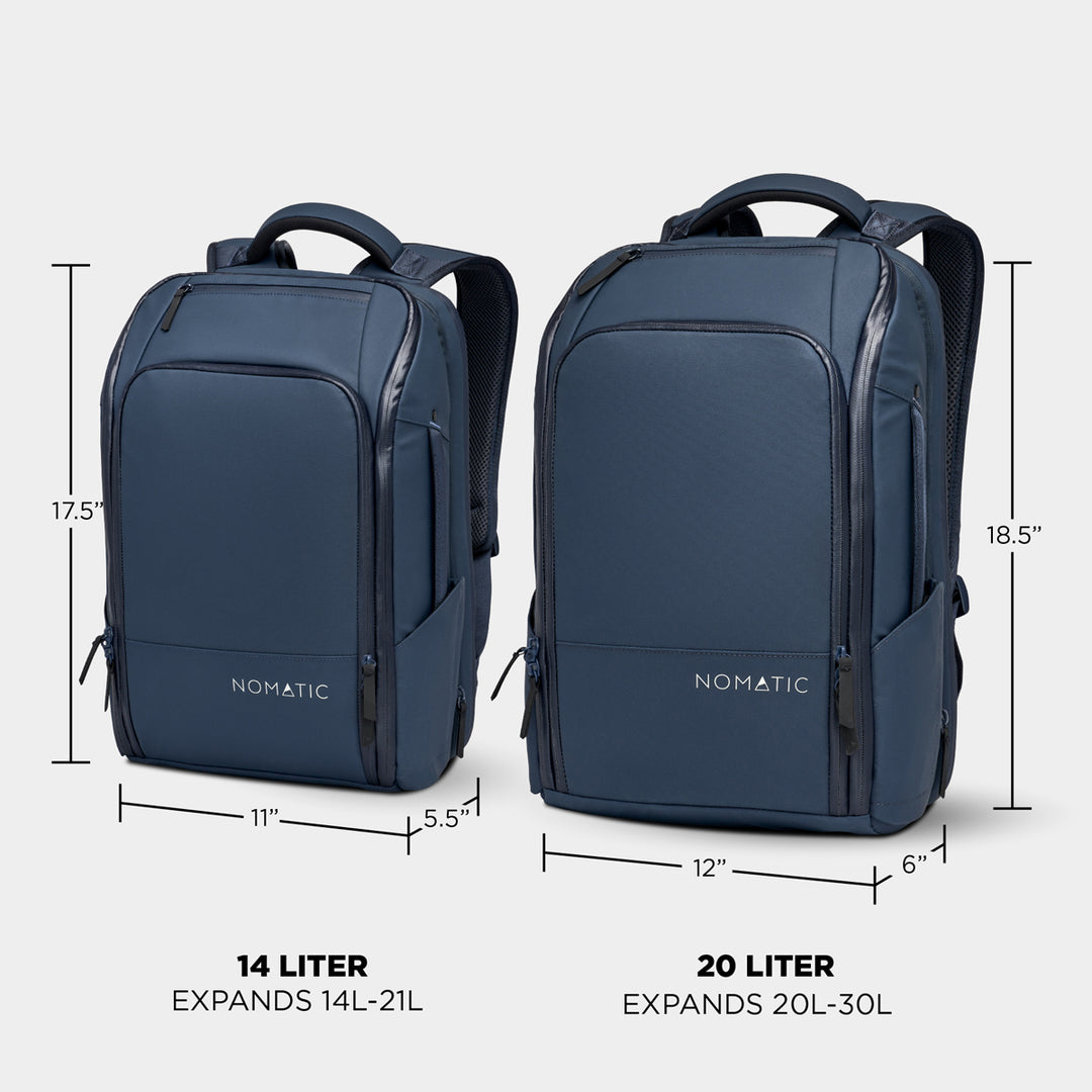 Nomatic Navy Travel Pack 14vs20 Specs Comparisson#color_navy