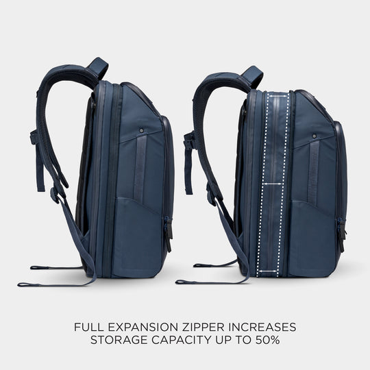 Nomatic Navy Travel Pack Expansion Zipper View#color_navy